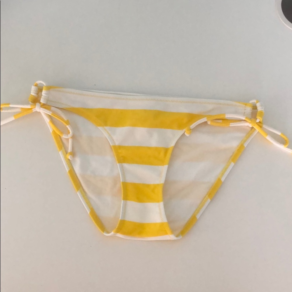 yellow and white aerie bikini bottom